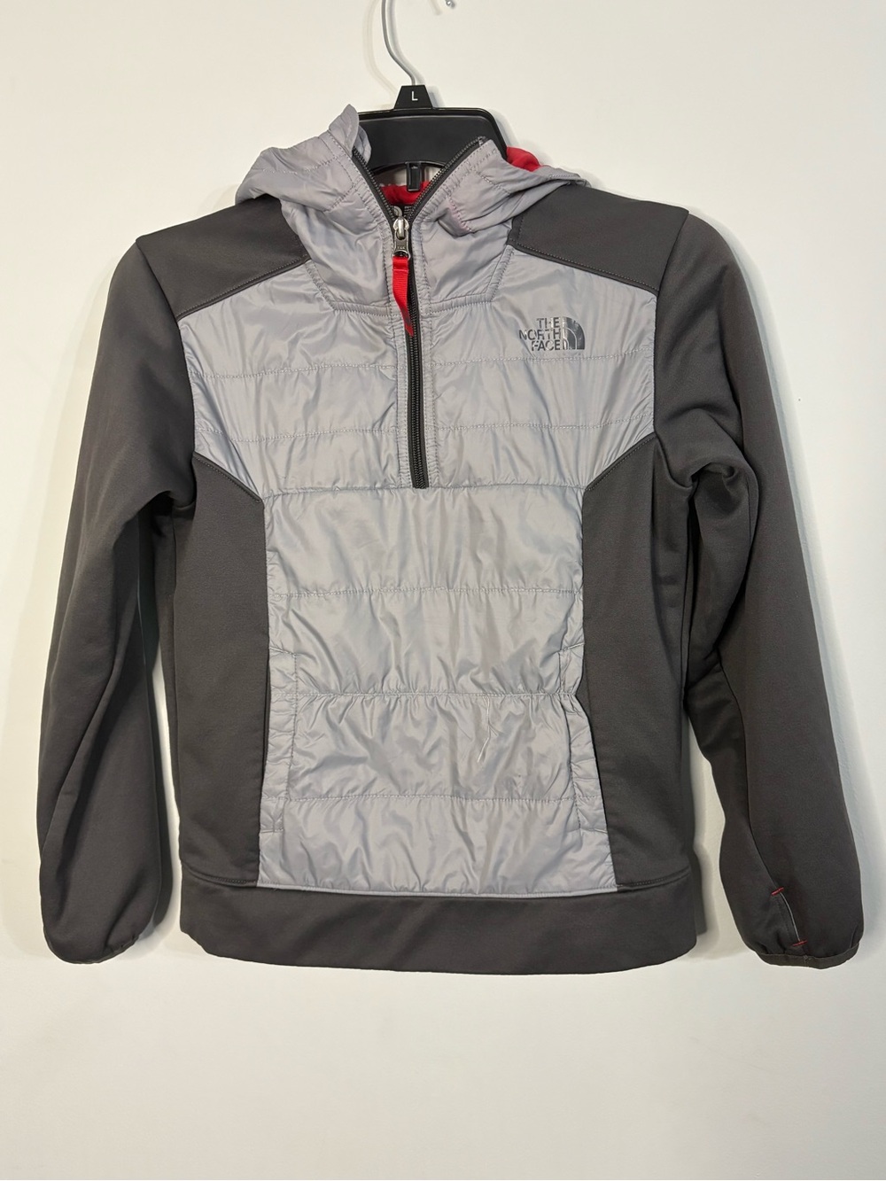 The North Face Boys Medium 10/12 Hybrid Insulated 1/4 Zip Hooded Pullover Jacket